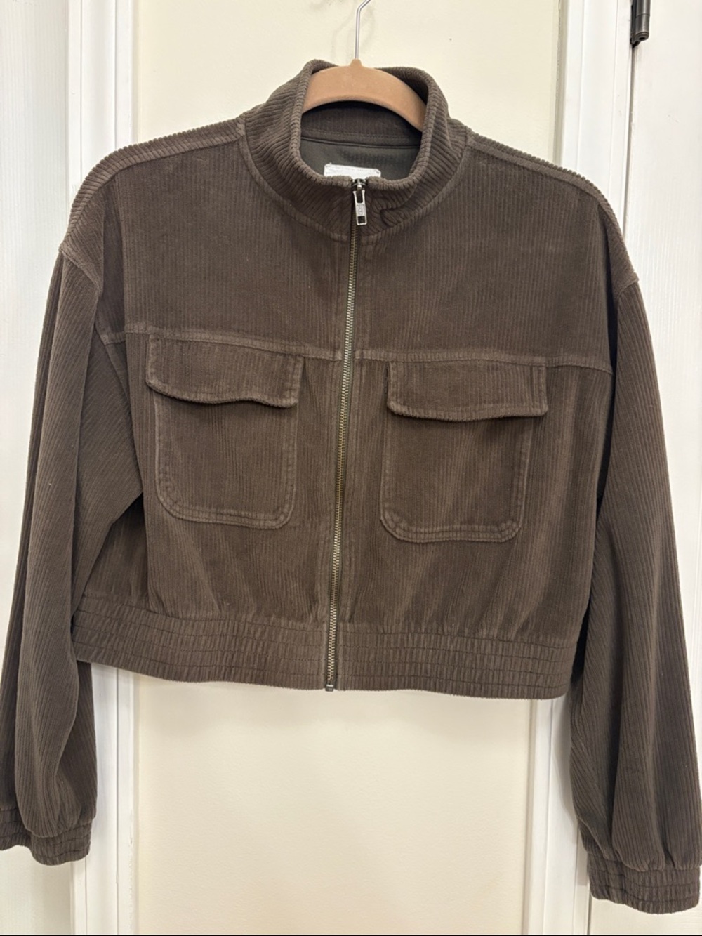 aerie like new Corduroy Zip Utility Jacket - Olive Green